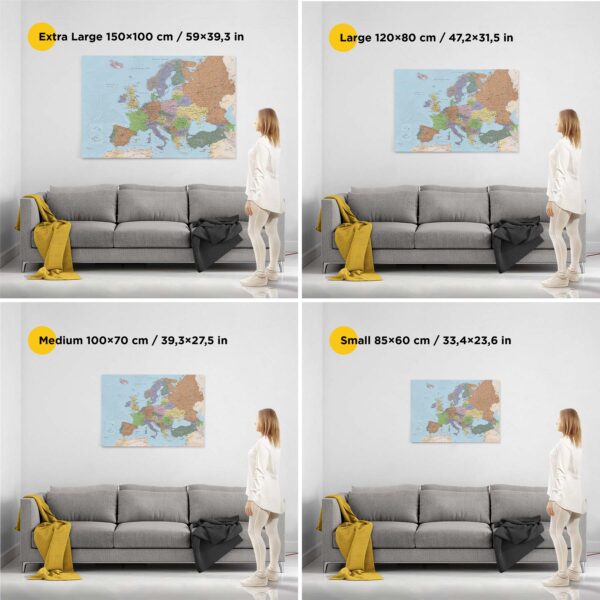 13EU push pin europe map size political