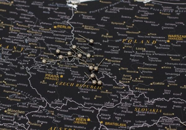 detailed push pin europe map black and white 6eu