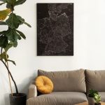 germany map home decor wall art midnight black 3de