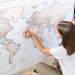 gift for travelers world map retro 18p