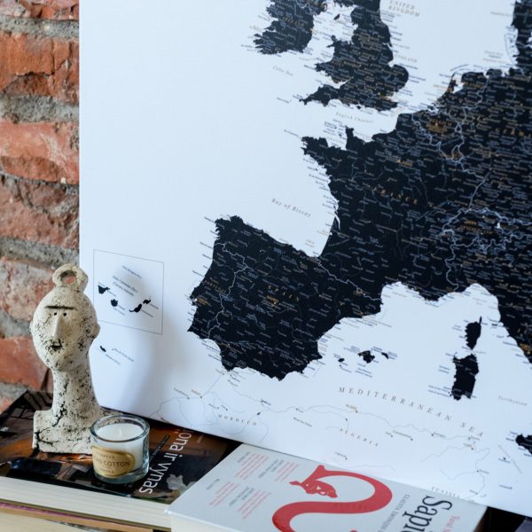 modern push pin europe map black and white 6eu