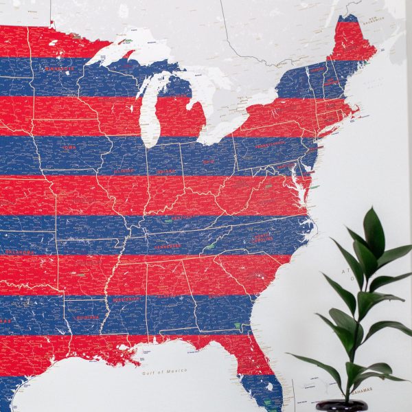 modern usa map decor red blue 2usa