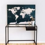 tripmap world map on canvas interior ideas dark green 6p