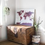 world map home decor burgundy 21p